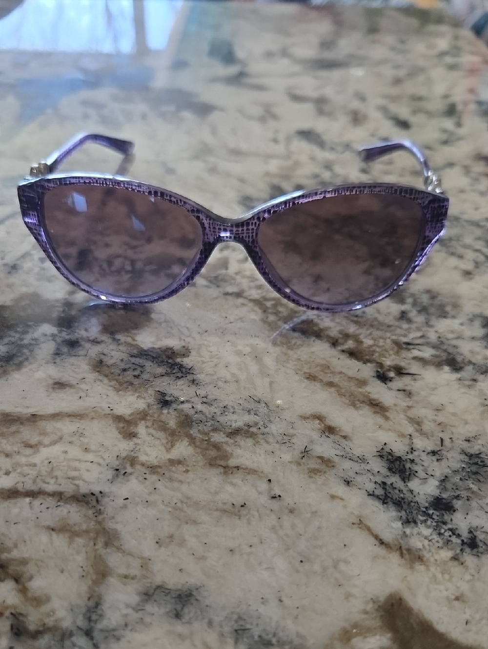Versace Purple Cat Eye Sunglasses with Brown Lenses